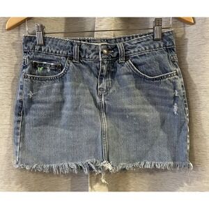 VTG Aeropostale Low Rise‎ Micro Mini Jean Skirt 2000s Y2K Size 0
